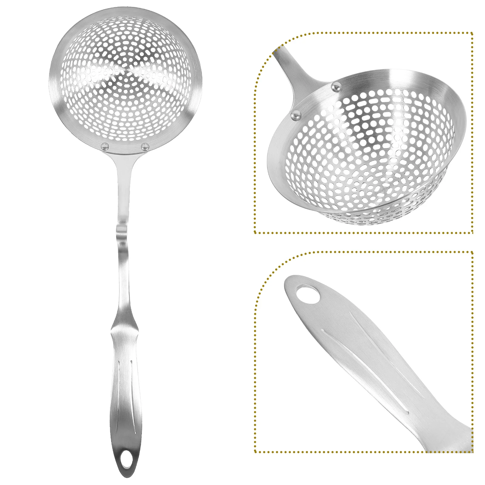 

Stainless Steel Slotted Spoon 304 Material Comfortable Strainer Kitchen Supply Home Restaurant Party Filter Ladle