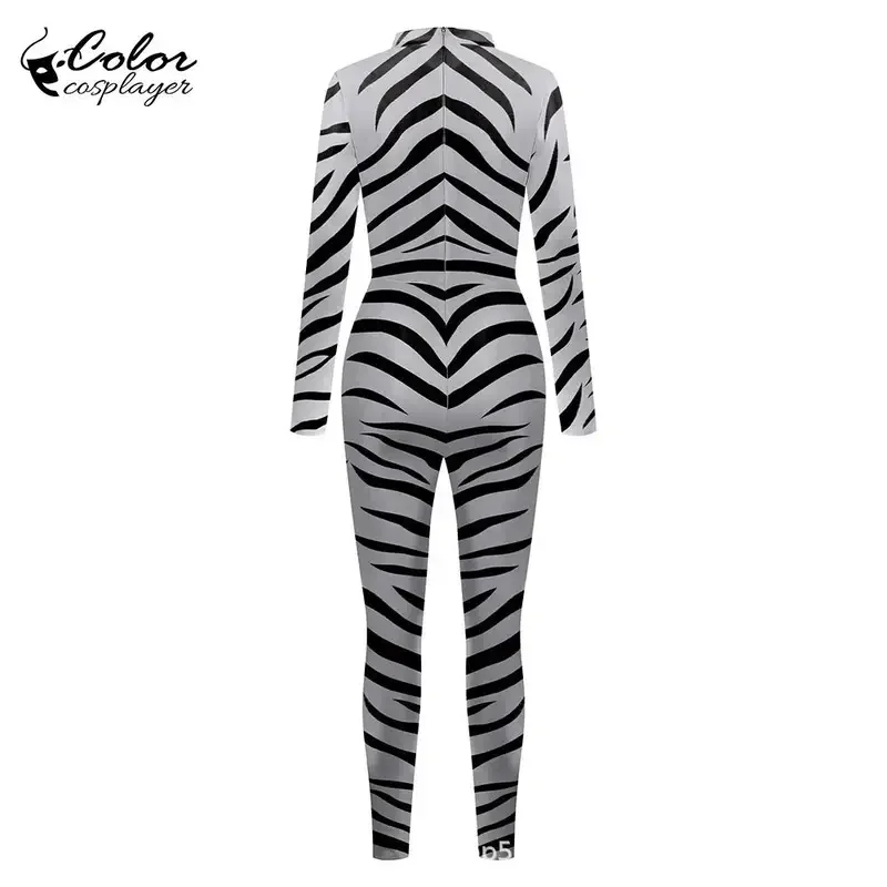 Zentai-Combinaison Zèbre pour Cosplay, Costume d'Halloween, ixdu Barrage, Carnaval, Vêtement Animal, Tenue Imbibée pour Adulte