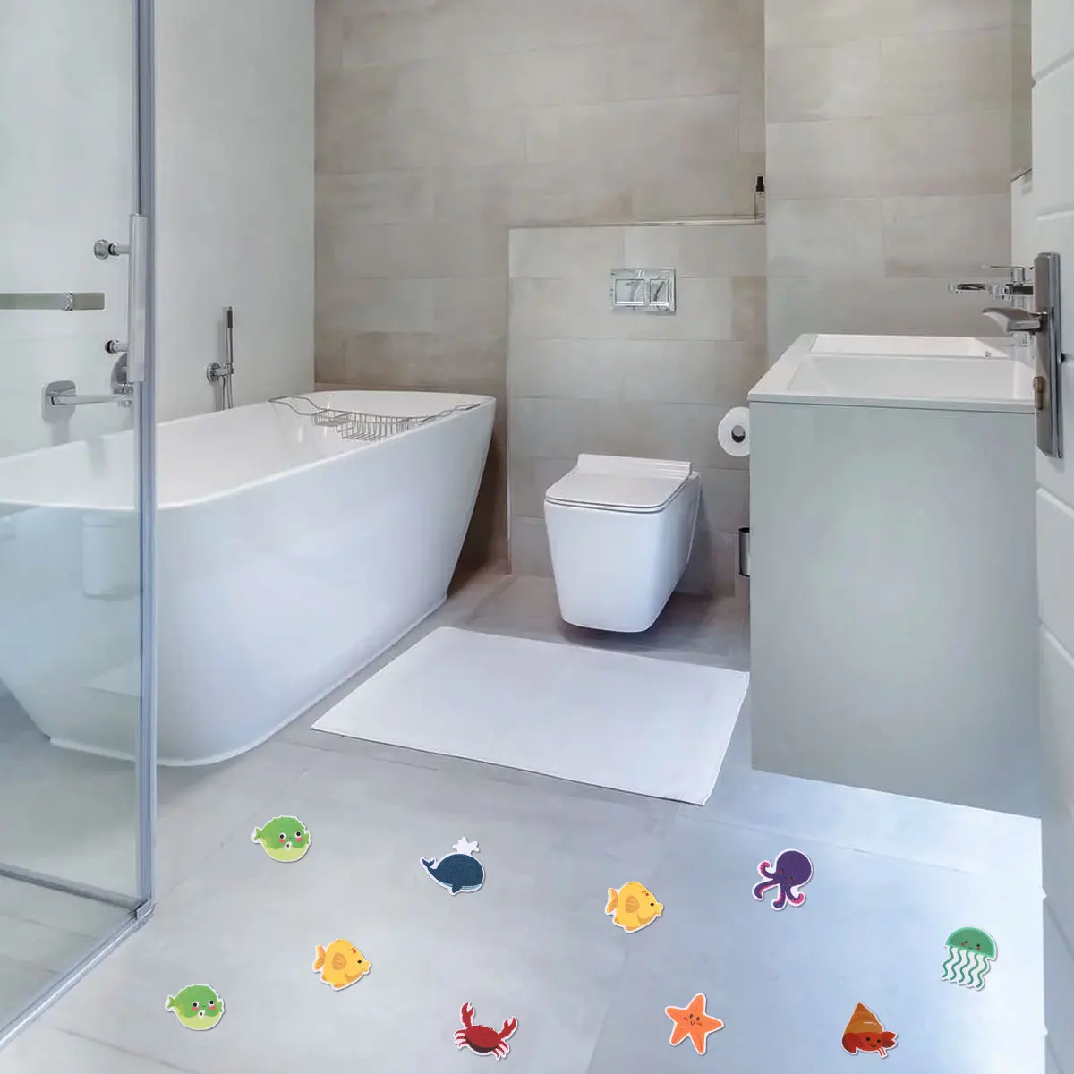 

10pcs Anti Slip Bathtub Stickers Colorful Flower Self-Adhesive Non Slip Bathtub Mat Bathtub Anti Slip Stickers Bath Tub Bathroom
