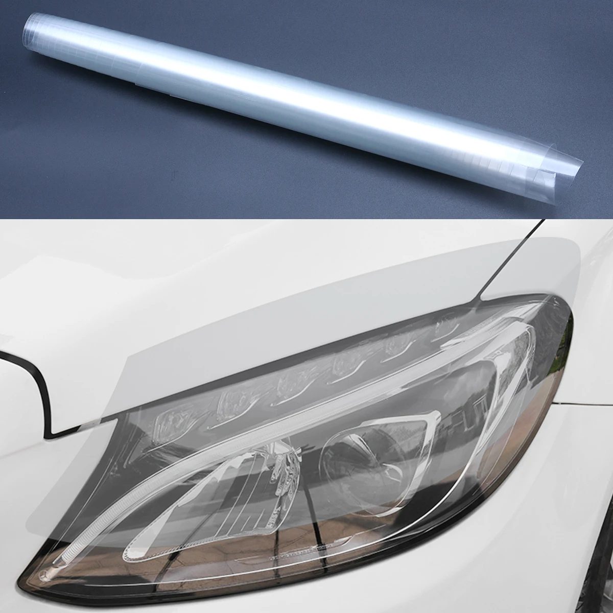

30x150cm Headlight Tint Film Car Stickers Superior Transparency Taillight Decals Waterproof Stretchable Car Decoration