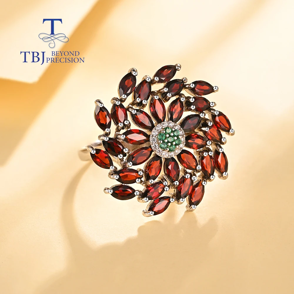 Gorgeous light luxury natural red garnet ring for women 925 sterling silver fine jewelry anniversary banquet gift