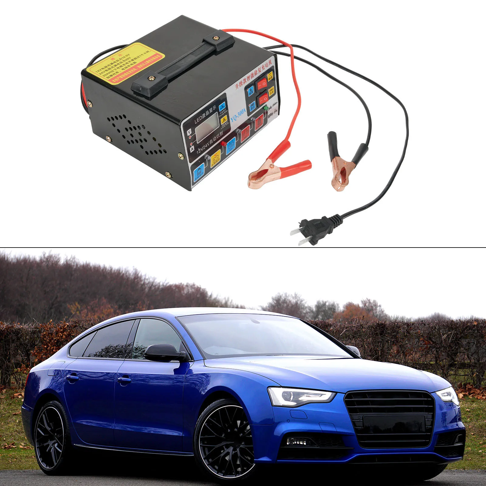 

Car Battery Charger For Smart Heavy Duty Automatic Pulse Repair Trickle 12V 24V Battery Chargers 220W Replacement