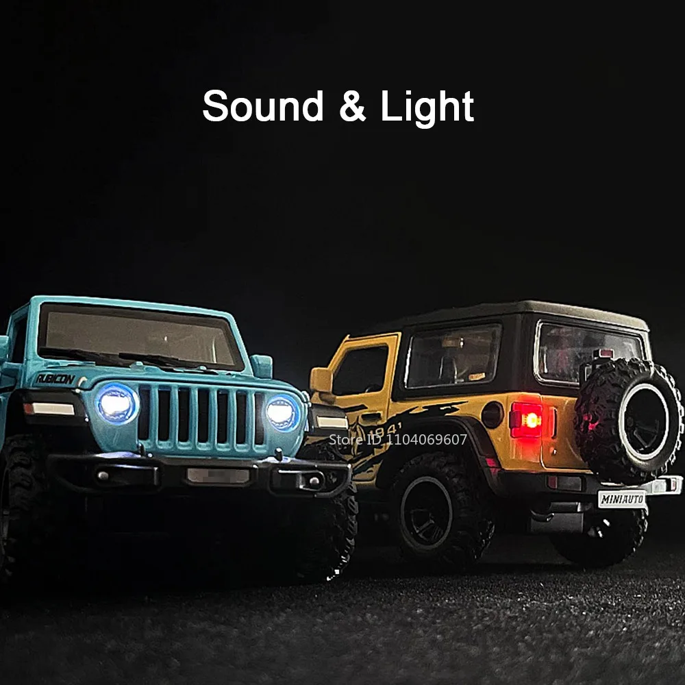 1:32 Wrangler Rubicon Tacoma Prado Model Speelgoed Auto Legering Diecast Terreinwagens Geluid Licht Trek Deuren Geopend Kids geschenken