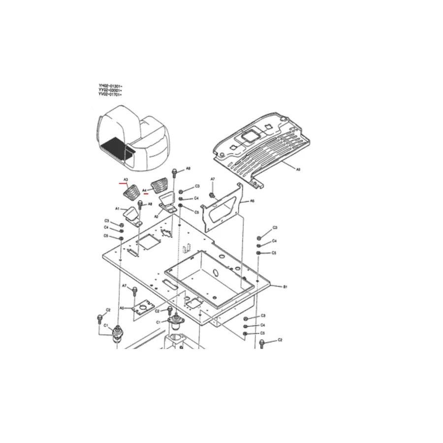 YN03M01201P1,YN03M01200P1,PEDAL  Kobelco SK135SR,SK200SR,SK235SR,SK115DZ, SK120