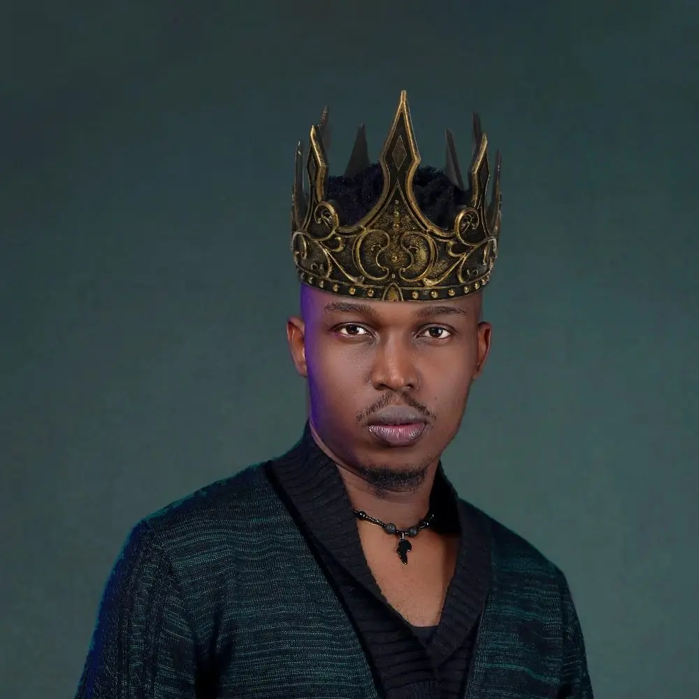 

Retro Bar Mitzvah Crown King Crown Korean Style Hair Hoop PU Prince Crowns Cosplay Pros Headband Round Tiaras Hair Ornaments