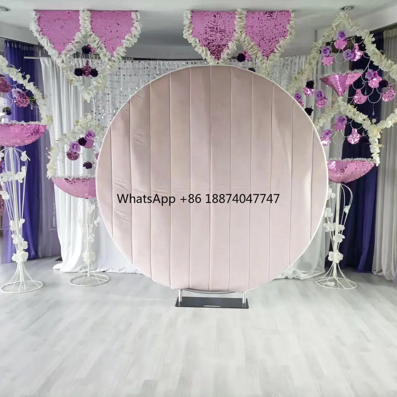 7ft Velvet Circle Backdrop Decoration for Wedding Birthday Event Background Frame Photography Wedding Decoration Backdrop