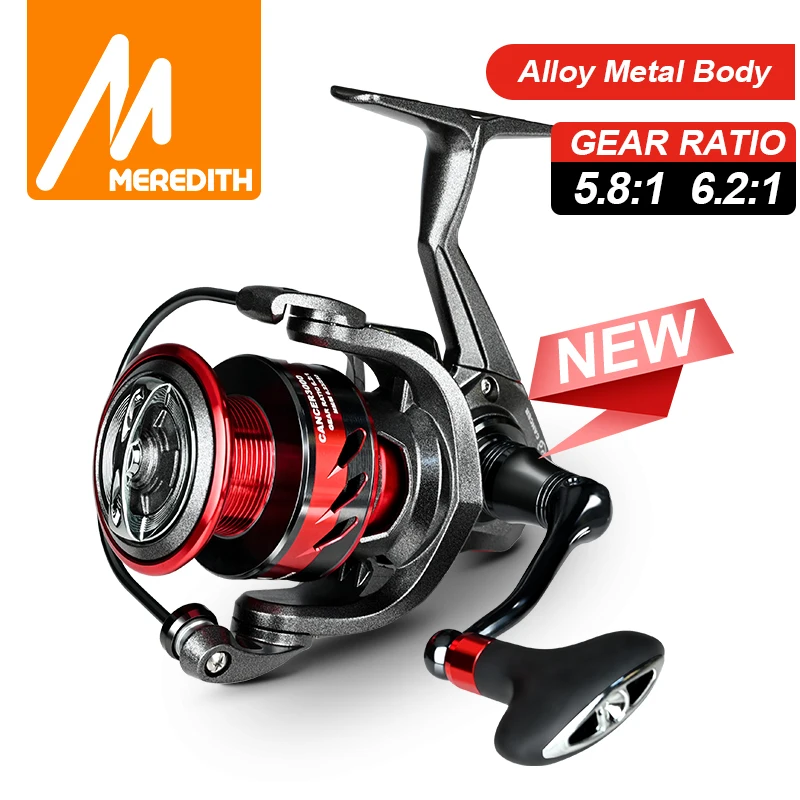 MEREDITH CANCER ZODIAC Alloy Metal Body Spinning Fishing Reel 18KG Max Carbon Washer Drag  7+1BB 5.8:1 or 6.2:1 High Speed