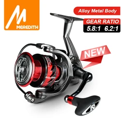 MEREDITH CANCER ZODIAC Alloy Metal Body Spinning Fishing Reel 18KG Max Carbon Washer Drag 7+1BB 5.8:1 or 6.2:1 High Speed