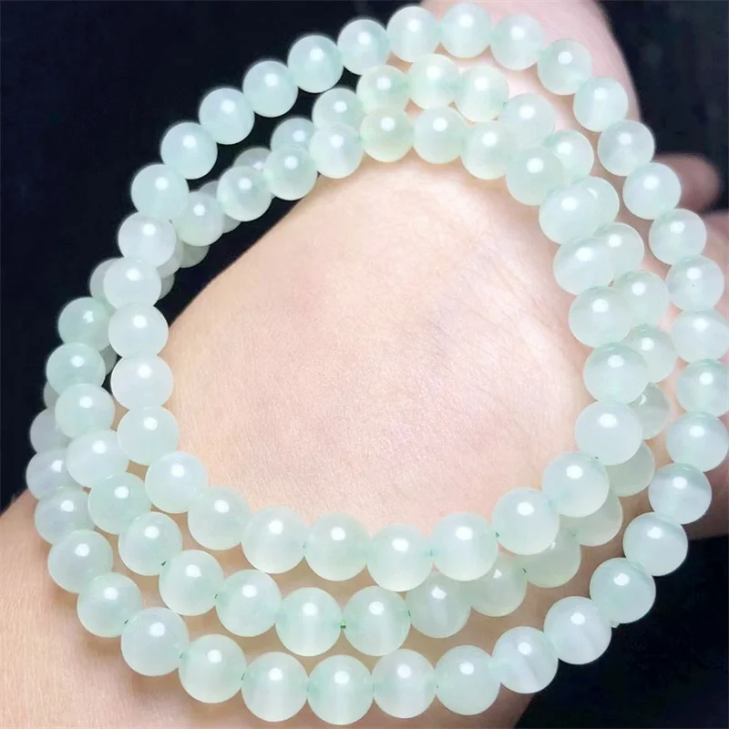 Natural Green Lace Agate Circle Bracelet Fashion Gemstone Crystal Jewelry Bangle Fashion Women Healing Holiday Gift 1pcs