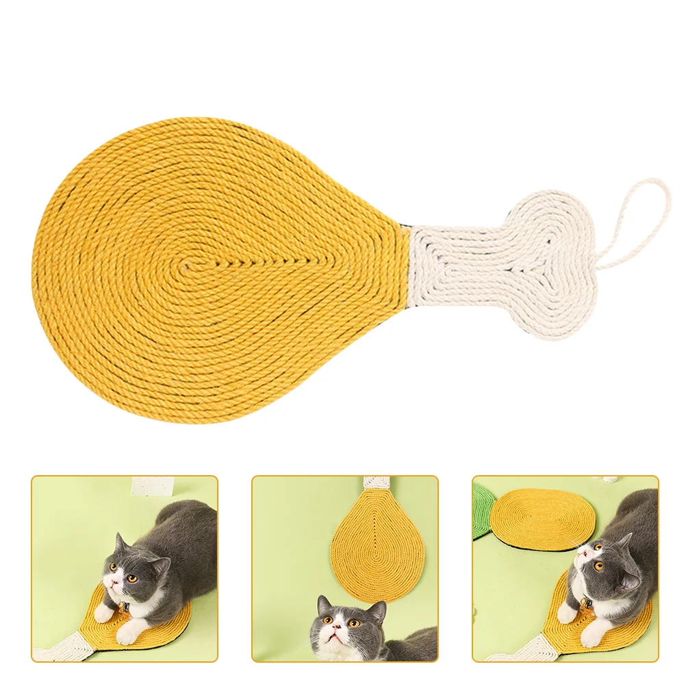 

Cat Scratching Mat Yellow Sisal Rope Woven Non-Slip Pet Scratcher Cat Claw Grinding Tool Floor Mat Seat Pad For Home