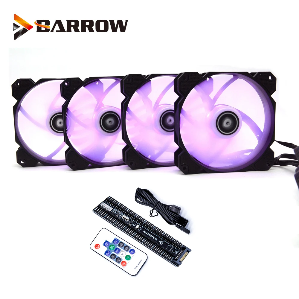 Barrow PWM Fan Size 120*120mm Fan use for Radiator Computer Case with 5V A-RGB Light 6PIN Header/Support Motherboard Aurora