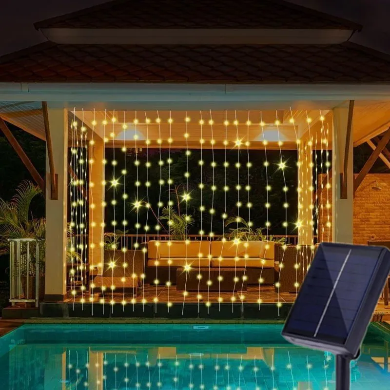 

6M/3M Fairy Light Solar Curtain LED String Lights Outdoor Garland Holiday Lighting Decor Christmas Garden Pavilion Wedding Party