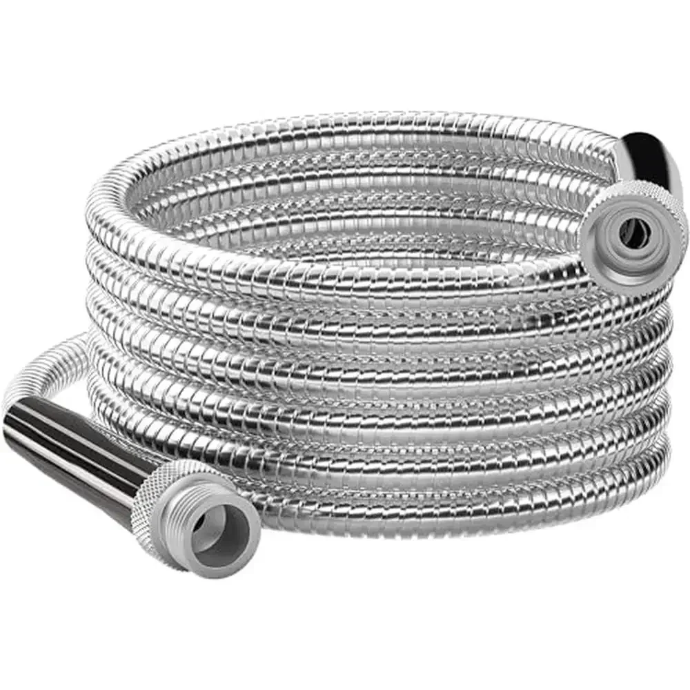 

125FT Flexible Heavy Duty Stainless Steel Garden Hose with Leak-Proof Aluminium Fittings Lightweight and Durable Indoor and