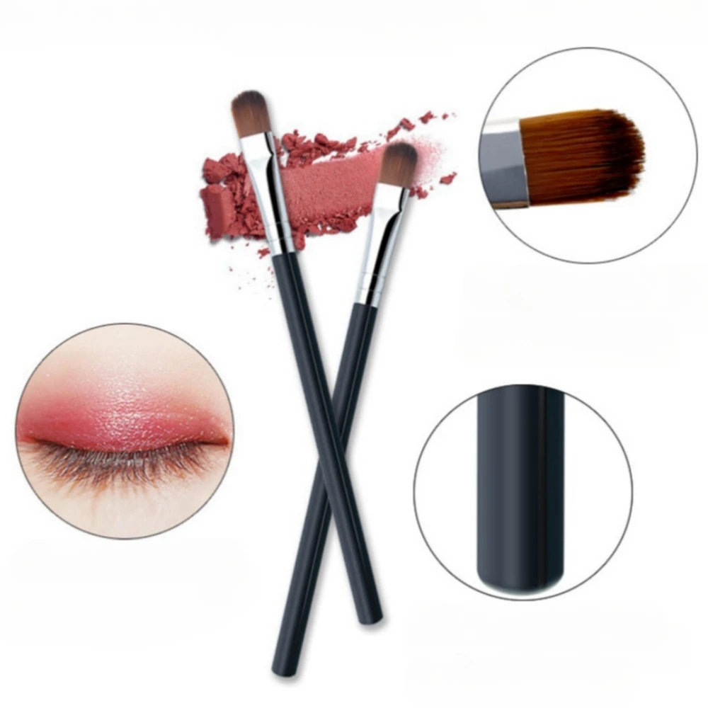 2Pcs Makeup Brushes Flat Angled Eye Shadow Powder Concealer Brush Eyeliner Eyebrow Lip Beauty Women Professional Cosmetic Tools