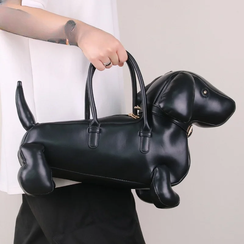 

Women's Fashion Creative Design Cute Dachshund Handbag PU Soft Leather Shoulder Messenger Bag