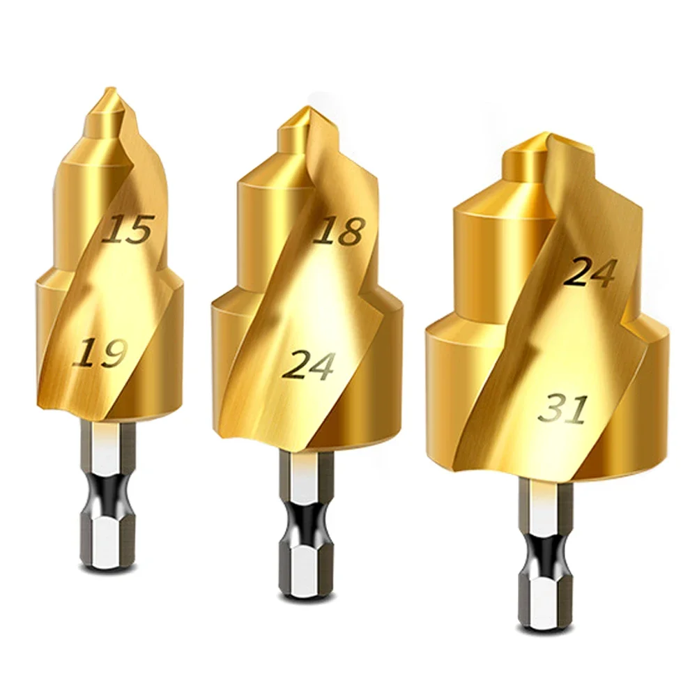 High Speed Steel Spigot Reamer Hexagonal Shank PPR Plastics Pipes Reaming Bit Spigot Expander Practical Drill Bit Tool