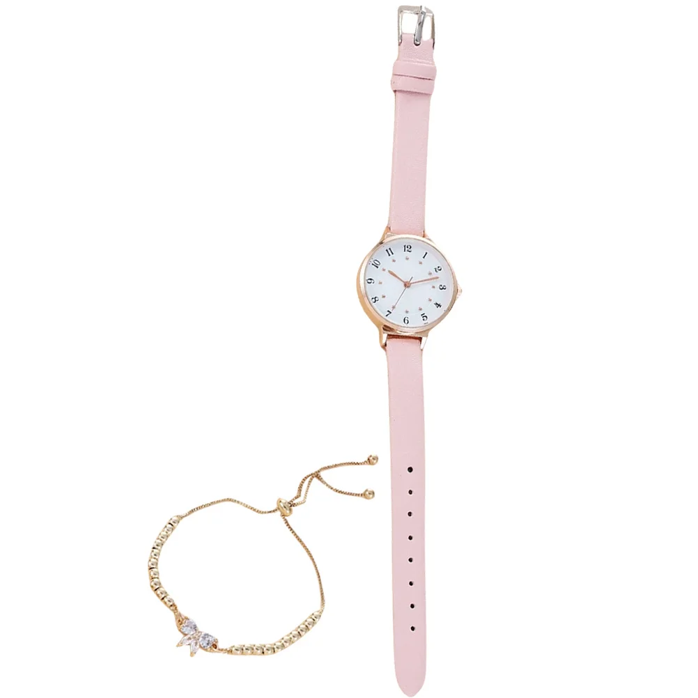 

1 set 1 Set Of Women Watch Bracelet Combo Stylish Simple Chic Casual Wear Skin-Friendly Durable Accurate Timekeeping Fashionable