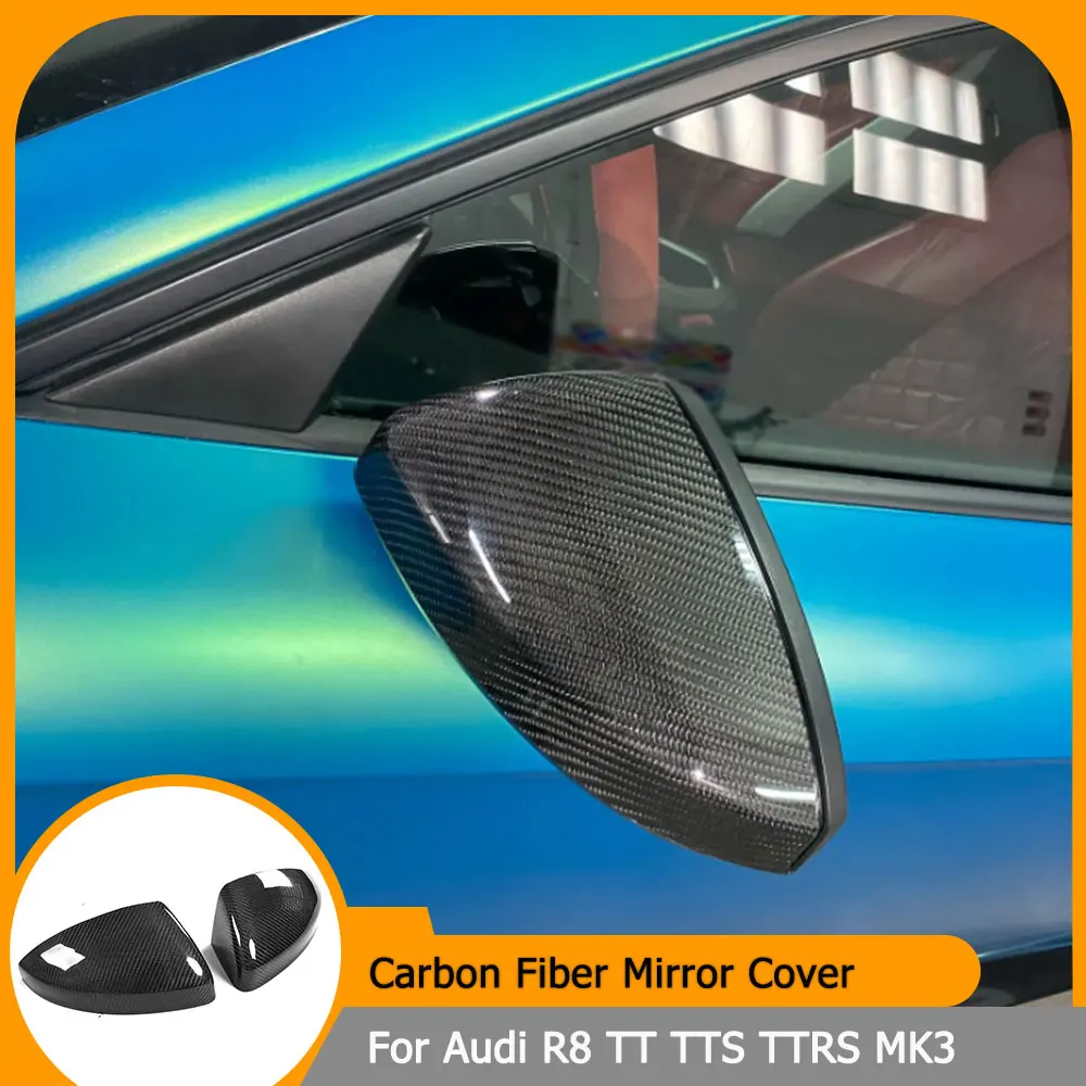 

Carbon Fiber/ABS Car Rearview Mirror Covers Cap for Audi R8 TT TTS TTRS MK3 Type FV/8S 2D 2015-2020 Replacement Style