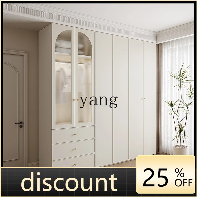 

LH Cream Wind Bedroom Combination Wardrobe Desk Integrated Dresser Three Door Wardrobe