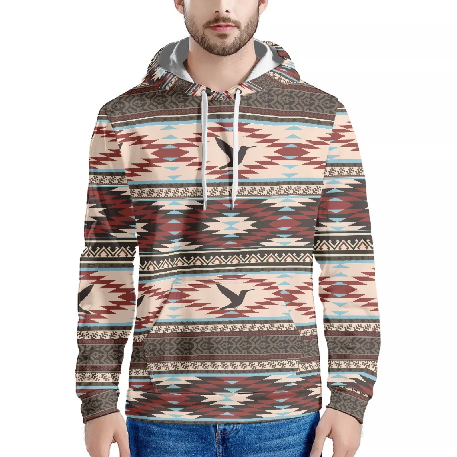 

Eagle Print Ethnic Style Polynesian Style Hoodie Sweatshirt Long Sleeve Hoodie Slim Men's Hoodie Fall And Winter Men's Clothing