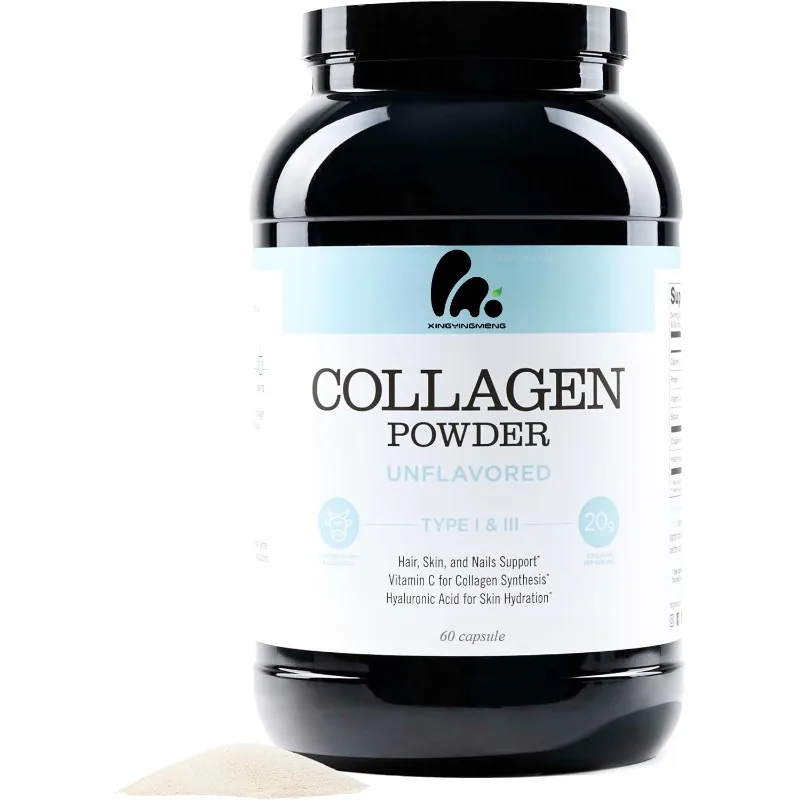 

Collagen peptide capsules containing hyaluronic acid and vitamin C - suitable for type I and III hair, skin, and nails