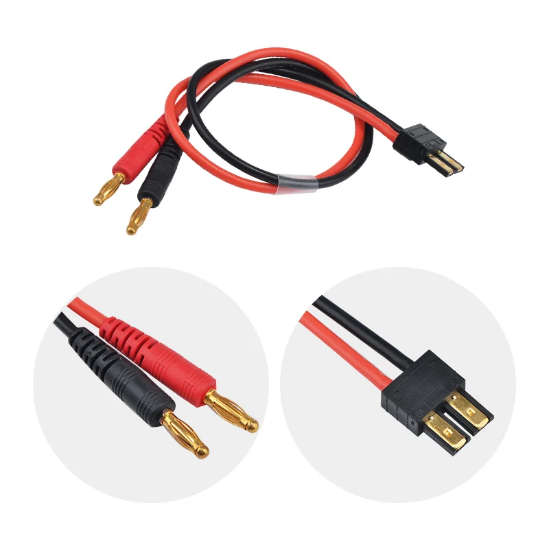 30PCS 14AWG 300mm Banana Plug To TRX Male Charge Lead Cable 4mm Plastic RC Airplane Parts For IMAX B6 B6AC Lipo Battery Charger