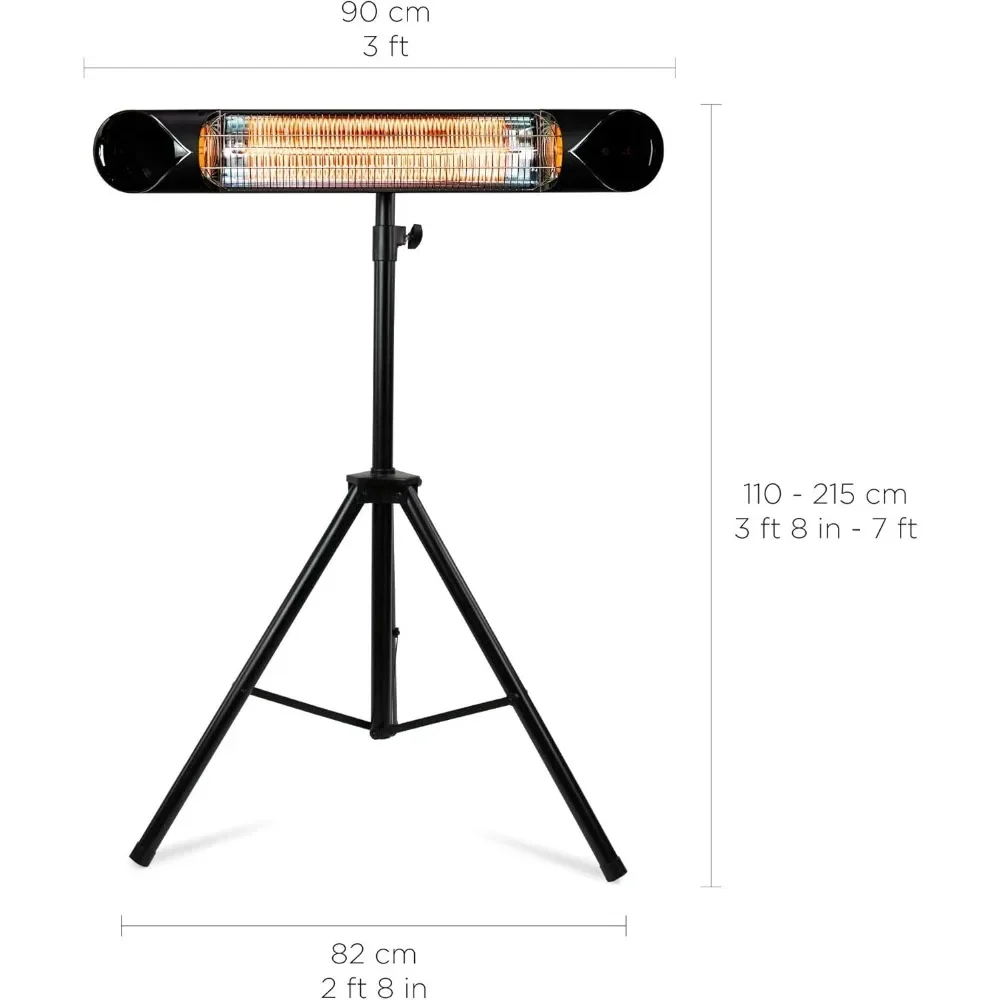 Electric Patio Heater Indoor/Outdoor Heater Portable Wall/Garage Heater 1500W use with Stand Mount to Ceiling/Wall)