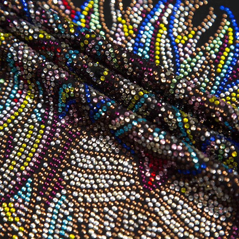 Plus Size O Neck Long Sleeve T Shirts Men Fashion Streetwear Cartoon Lion Rhinestones Modal Cotton Slim Tshirts Mens Clothing