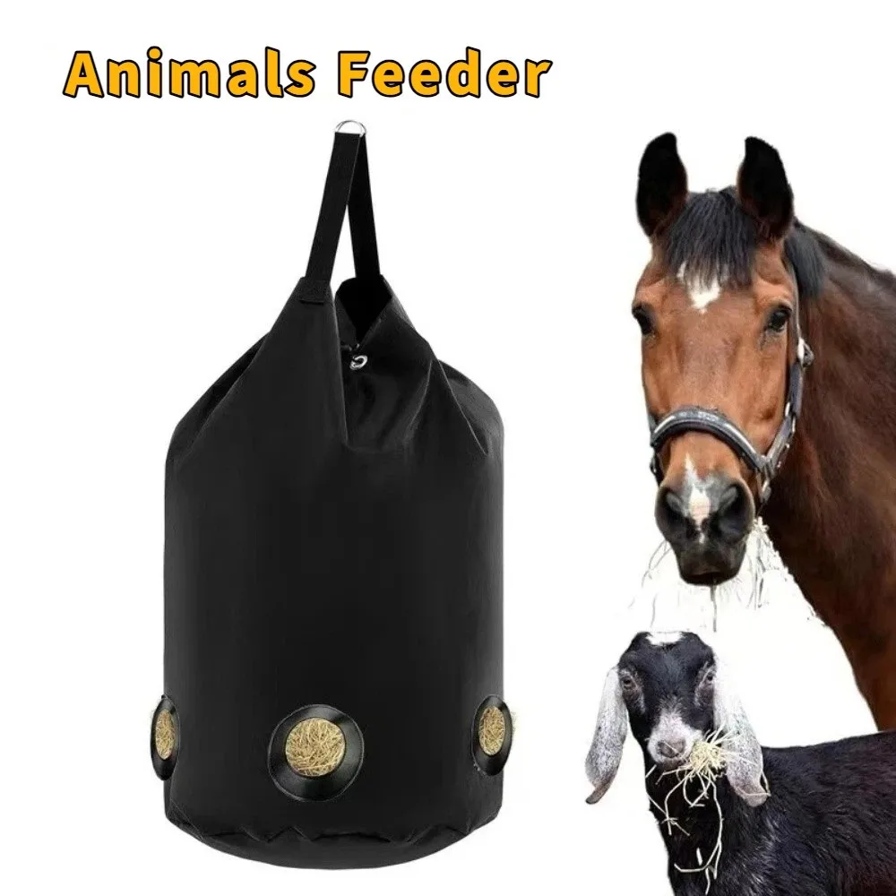 

Durable Large Capacity Hay Storage Bag Breathable Waterproof Horse Hay Bag Oxford Cloth Hanging Hay Feed Bag Farm Supplies
