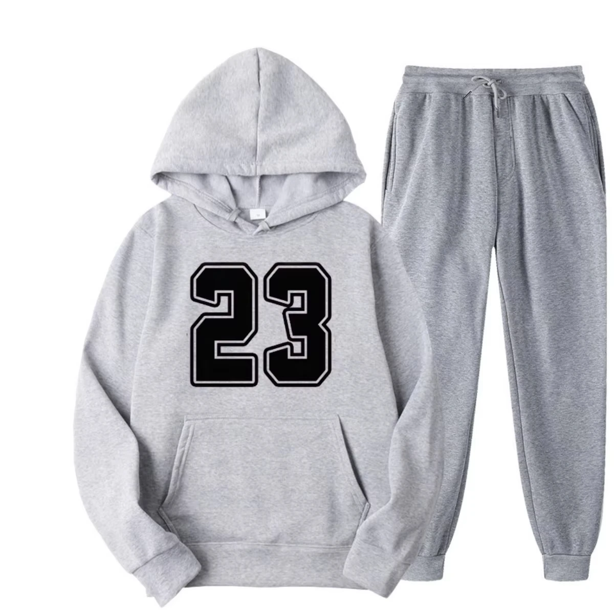 

Men's 2025 New Hot Fashion Autumn_Winter New Fashion Style Big 23 Stripe Letter Printed Casual Personalized Sweatshirt Set