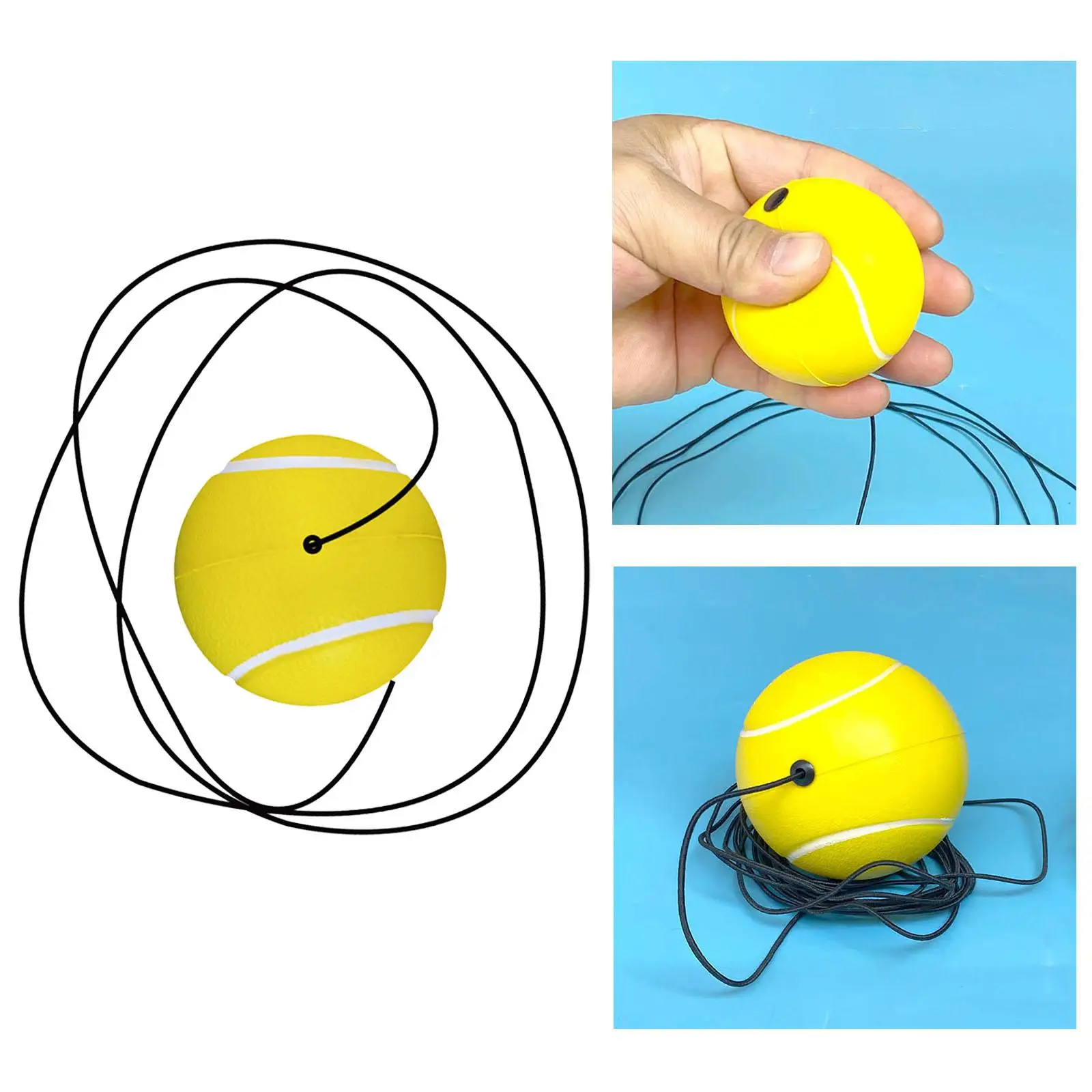 Tennis Ball with String Training Equipment Trainer Tool Self Practice Elastic for Tennis Trainer Single Practice Exercise Sport