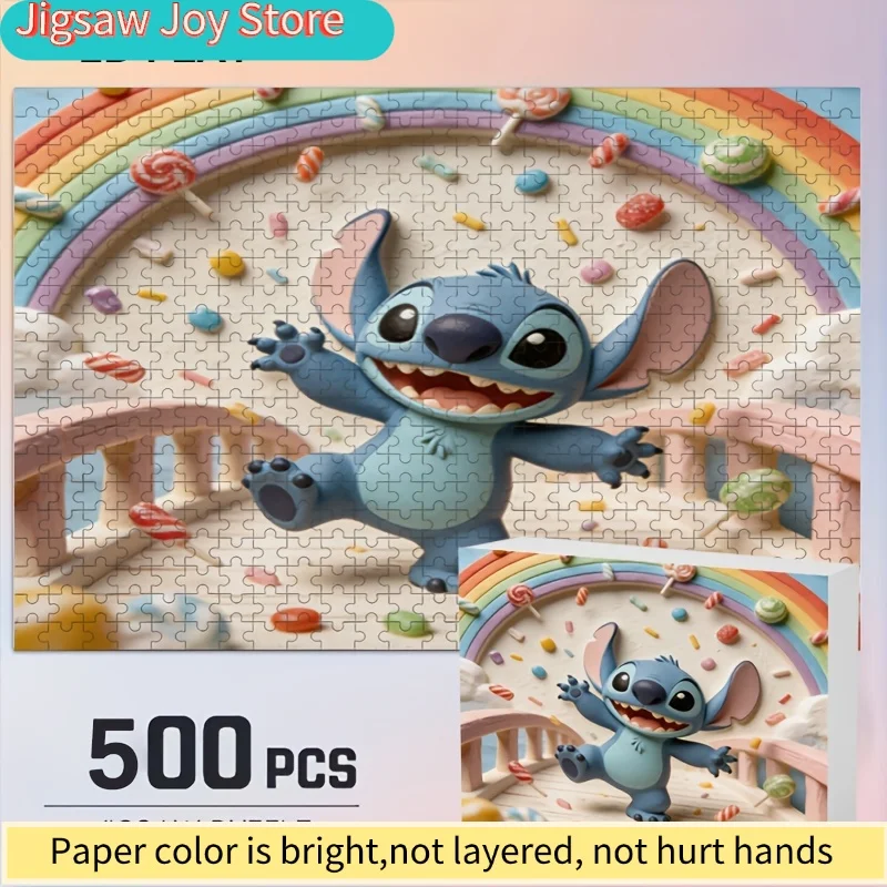 

2D-пазл с изображением Стича и Микки Мауса, Декор для дома, 2D-пазл, Дисней, Головоломка для взрослых, Идеально для семейного досуга