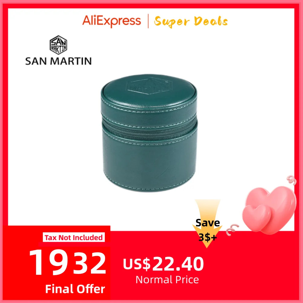 San Martin-인조 가죽 고급 휴대용 시계 상자, 작은 여행 보관 상자 선물 상자 디스플레이 패키지 상자