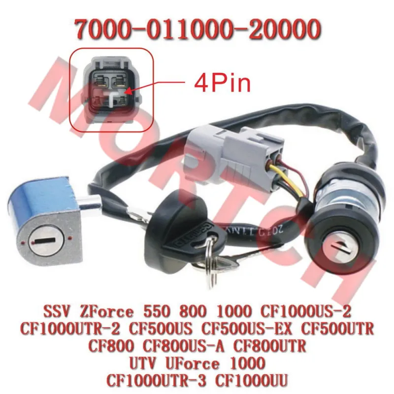 

Switch Lock Assy 7000-011000-20000 Ignition Key For CFMoto ZForce 550 500UTR 800US-A 800UTR 1000 Z5 Z5-EX Z8 Z8-EX Z1000 U1000