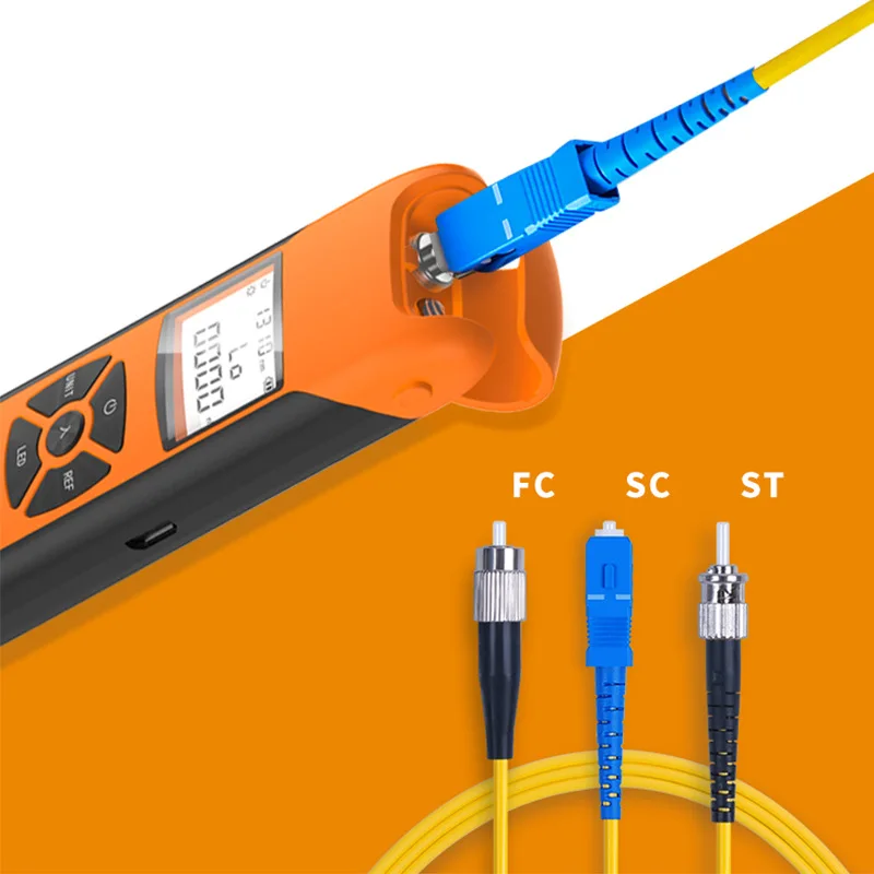 Medidor do poder ótico com luz instantânea, bateria G10 recarregável, fibra de FTTH, OPM, FC, SC, ST, elevada precisão