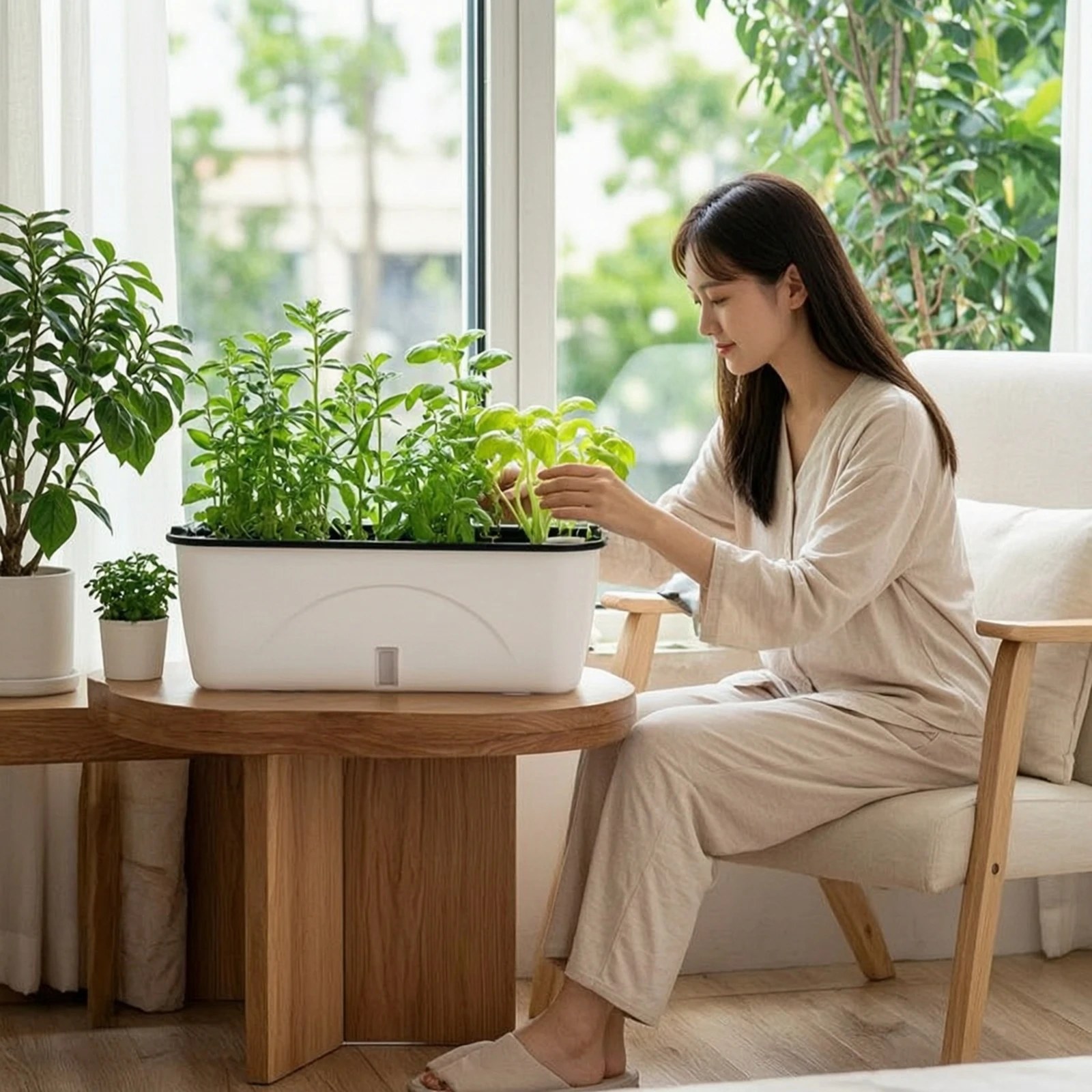 Self-Watering Planter Compact Self Watering Planter Flower Box Long-Lasting Practical for Balcony, Windowsill view 5