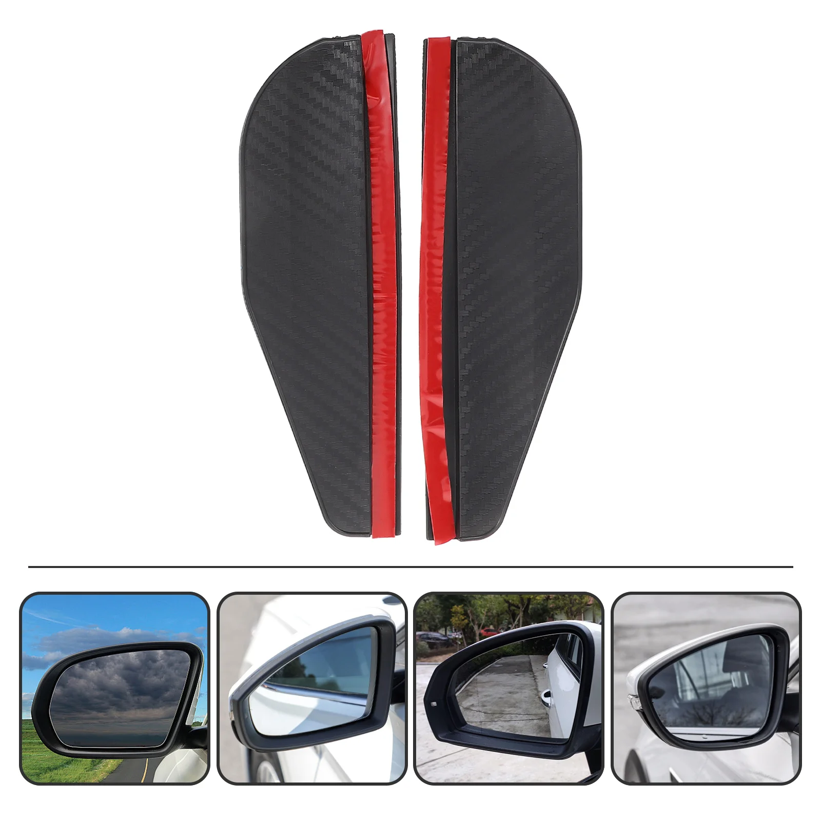 

4pcs Eyebrows Rain Covers Waterproof Side Mirror Guards For Car Rear View Protection Colorful Design Easy Peel Stick