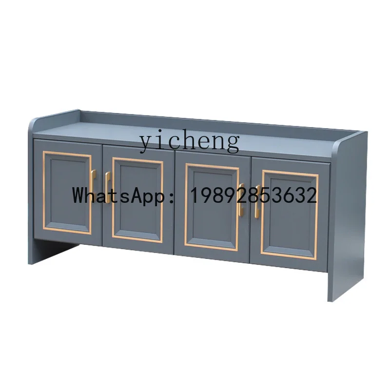 aluminum alloy outdoor shoe changing stool metal outdoor door waterproof light luxury shoe cabinet sitting