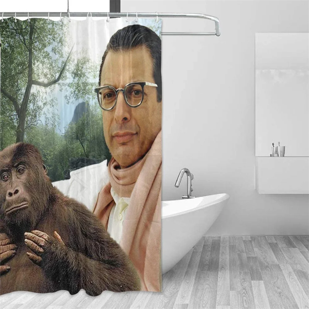 Jeff Goldblum Shower Curtain Set Cartoons Curtains For Bedroom With Hooks Printed Bathtub Curtains Bathroom Accessories