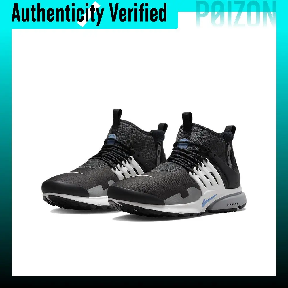 Nike Air Presto Mid Utility Mid top Casual Shoes Men's Black White DC8751-002 view 4