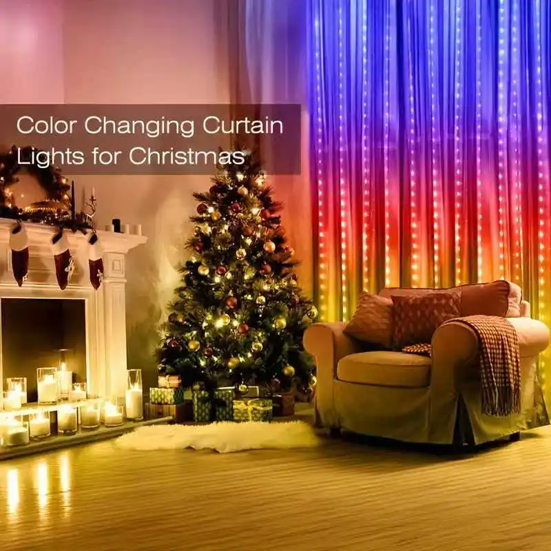 Luzes de natal bluetooth 400 led rgbic festa luzes da corda usb 5v luzes de fadas à prova dwaterproof água guirlanda adequado para eventos de casamento