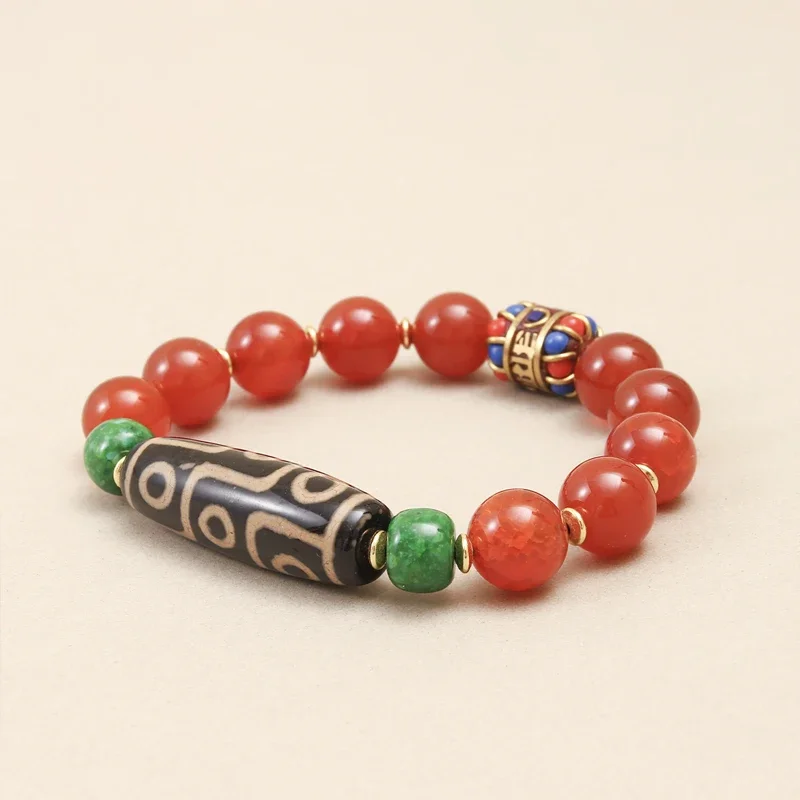 Natural Stone Dzi Agate Bracelet Women Men Healing Beaded Stretch Bracelet Yoga Balance Lucky Jewelry