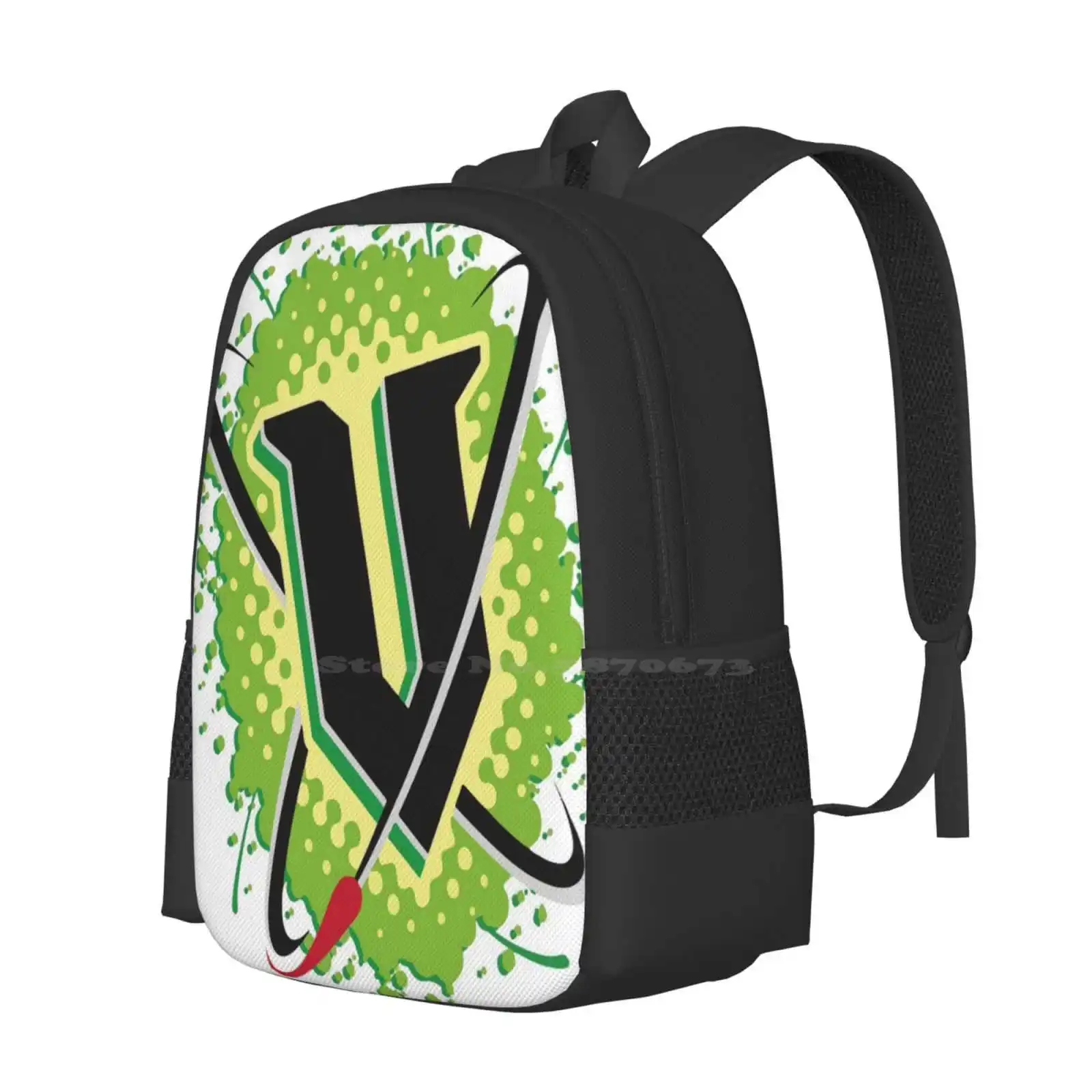 V Energy Logo ( Corner ) Pattern Design Bag Student'S Backpack Energy Drink V Monster Sodapop Culture Australia New Zealand Can