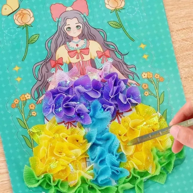 Kid Craft Toys DIY Painting Sticker Kids Art Girl's Drawing Poking Princess Handmade Educational Toys Children's Gifts Christmas