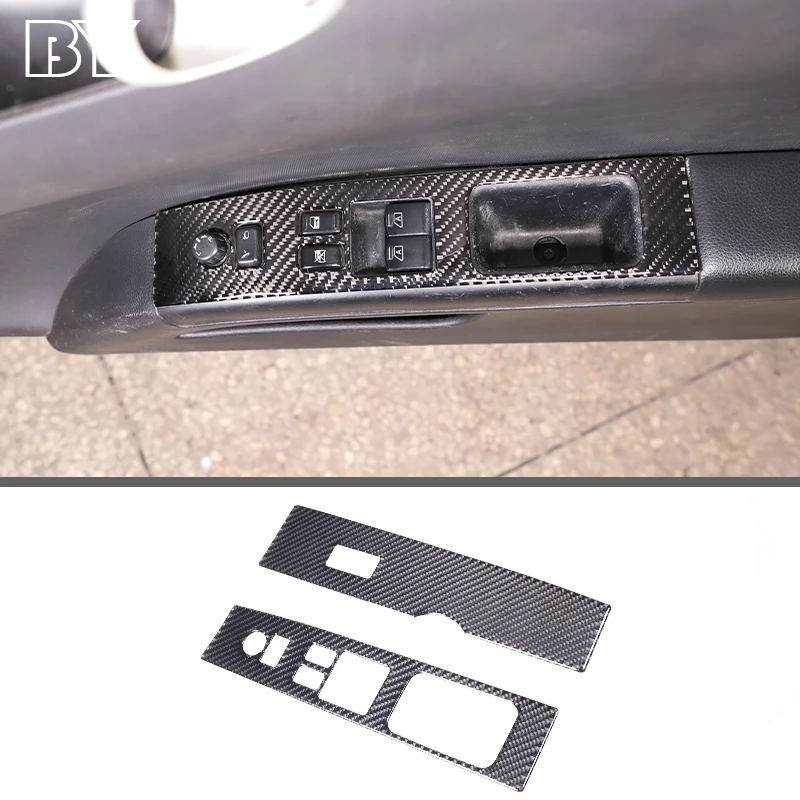

Fit For Nissan 350Z 2003-2006 Soft Carbon Fiber Car Window Glass Lifting Buttons Frame Trim Stickers Accessories Interior RHD