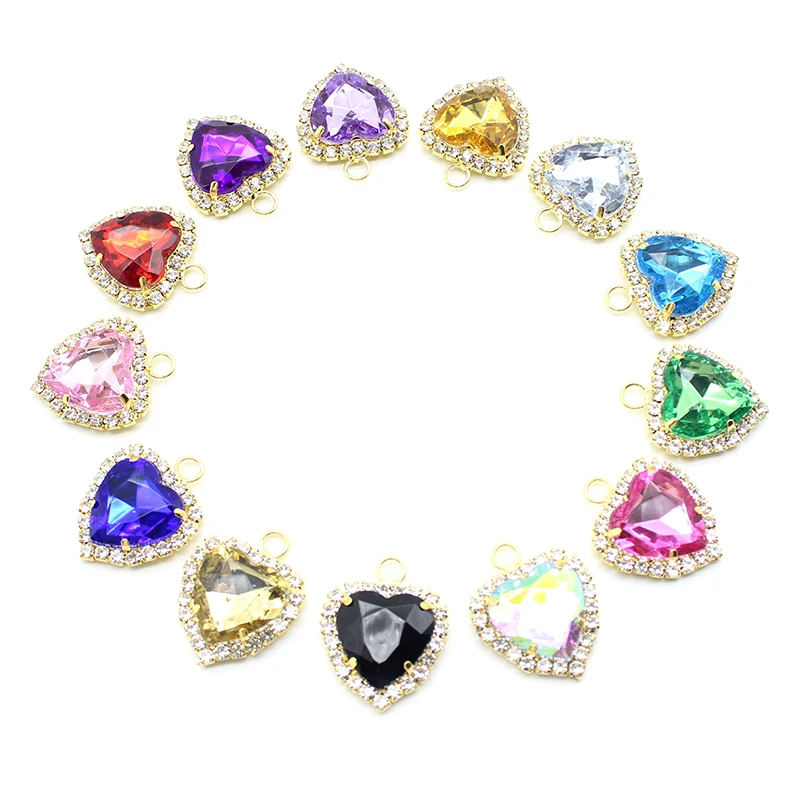 10 шт., металлические подвески в форме сердца, 25 х32 мм