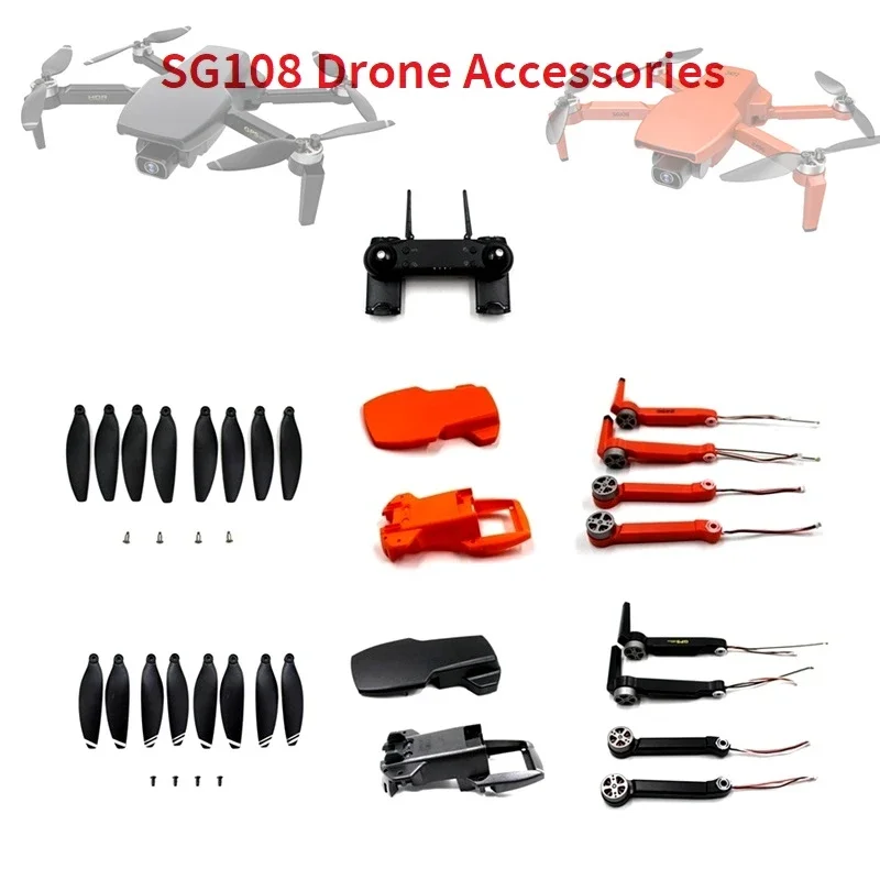 Zlrc sg108 l108 dm001 rc drone acessórios originais peça de reposição hélice lâmina câmera braço conjunto superior inferior escudo capa controlador