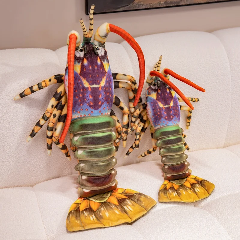 55/78 センチメートルリアルな巨大なオーストラリアのロブスターぬいぐるみ枕長い触手爬虫類ぬいぐるみ家の装飾のギフト子供のための