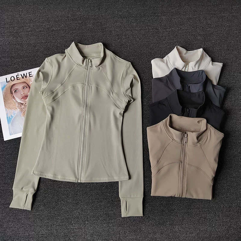 Women's High-End Full Zip Slim Fit Workout Jacket Quick Dry Sun Protection for Yoga Gym Running