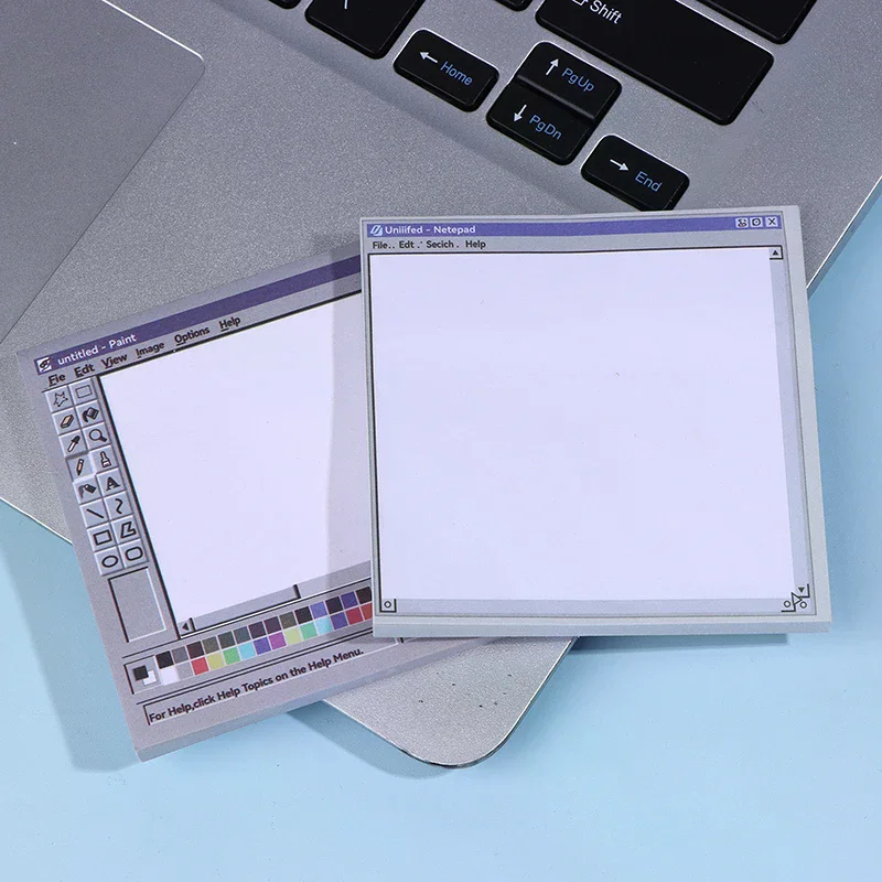 50 Sheets Vintage Computer Drawing Sticky Notes - Ideal For Artists & Office Use Durable Adhesive Notes Sticky Notes For Office